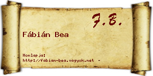 Fábián Bea névjegykártya