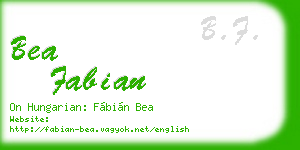 bea fabian business card